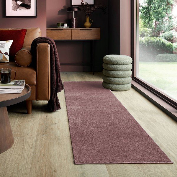 Ružičasta staza od recikliranih vlakna 60x230 cm Sheen – Flair Rugs-image-1