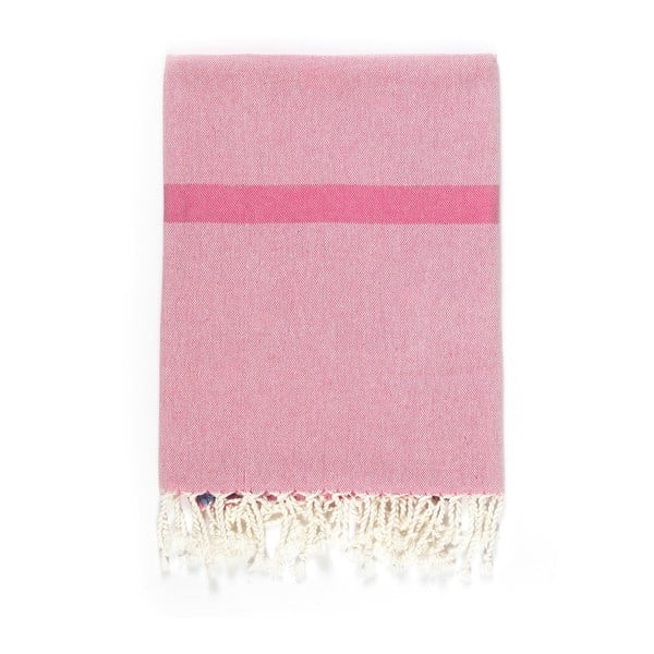 Ružičasto-bež ručnik za kupanje s dodatkom pamuka Kate Louise Cotton Collection Line Pink Beige, 100 x 180 cm