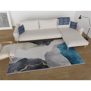 Plavi/sivi perivi tepih 120x160 cm – Vitaus
