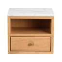 Noćni ormarić s pločom stola u mramornom dekoru u prirodnoj boji Whitmore – Rowico