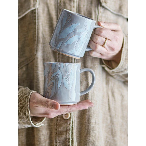 Sive šalice u setu 2 kom od kamenine 350 ml Aurora – Bloomingville-image-2