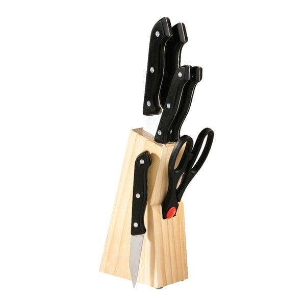 Set 6 noževa s drvenim blokovima Premier Housewares Drveni