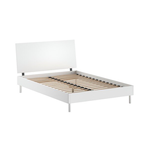 Bijeli bračni krevet od masivne bukve s podnicom 140x200 cm Forrest – Vipack