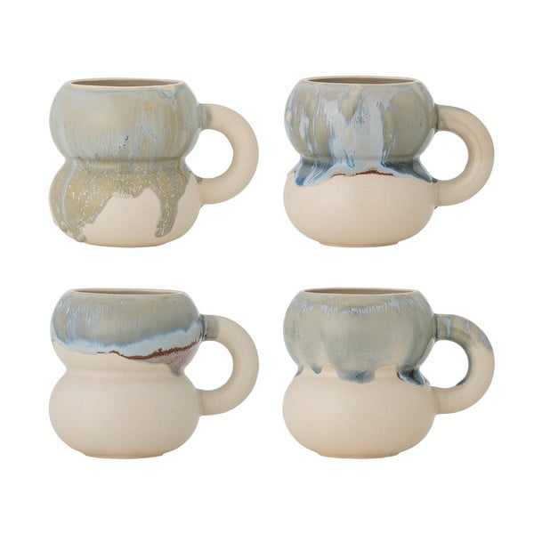 Plave/krem šalice u setu 4 kom od kamenine 400 ml Luna – Bloomingville