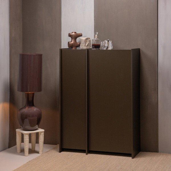 Tamno smeđi ormarić u dekoru jasena 102x140x44 cm Brock – WOOOD-image-1