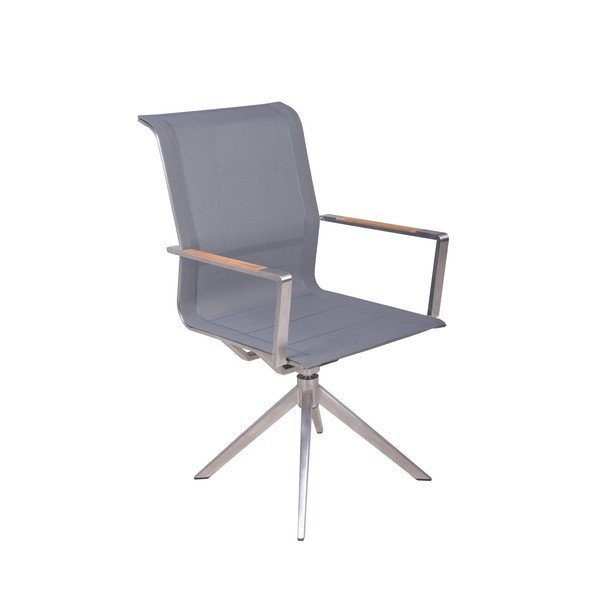 Siva metalna vrtna stolica Salida – Garden Pleasure