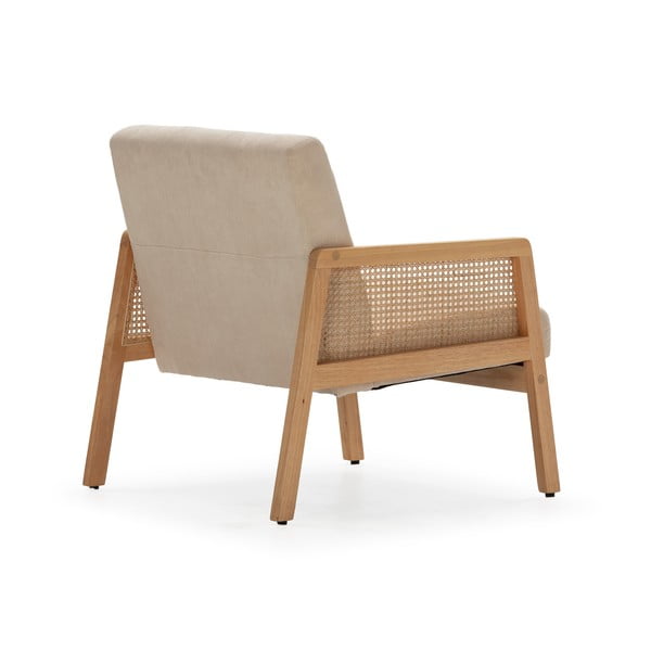 Bež pletena fotelja od samta Debra – Marckeric-image-4