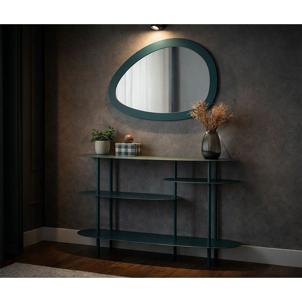 Plavozeleni metalni pomoćni stol 34x118 cm Saturn – Mauro Ferretti-image-1
