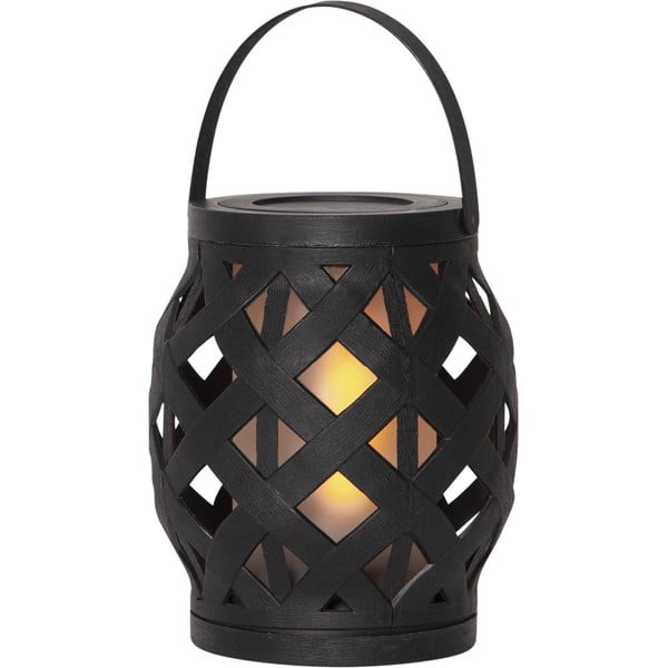 Crna lampa Star Trading Flame Lantern, visina 16 cm