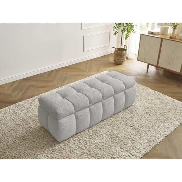 Svijetlo siva klupa od bouclé tkanine Mont Blanc – Bobochic Paris-image-3