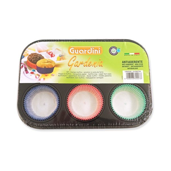 Set čeličnih kalupa za 6 muffina i 30 Guardini papirnatih čašica-image-2