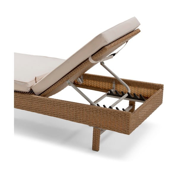 Bež vrtna ležaljka od umjetnog ratana Bonami Essentials Portugal, dužine 200 cm-image-4