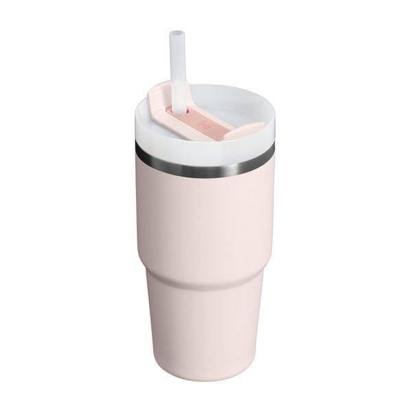 Svijetlo ružičasta termosica od nehrđajućeg čelika sa slamkom 600 ml Quencher H2.0 FlowState Tumbler Rose Quartz – Stanley-image-1
