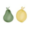 Žute/zelene silikonske dječje zdjelice u setu 2 kom Lemon & Pear – OYOY Mini