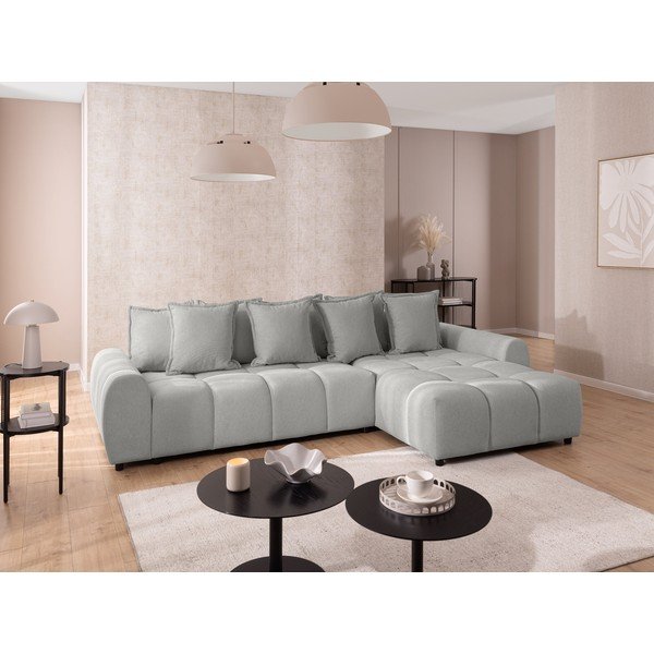 Svijetlo siva kutna garnitura (s desnim kutom/s ležaljkom) Albane  – Ropez-image-1