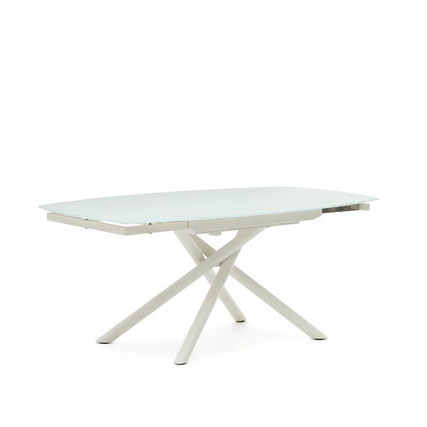 Bijeli proširiv blagovaonski stol sa staklenom pločom stola 100x130 cm Yodalia – Kave Home-image-4