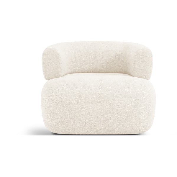 Bež fotelja od bouclé tkanine Jenny – Micadoni Home-image-2