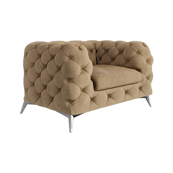 Svjetlo smeđa baršunasti fotelja Chelsea – Ropez