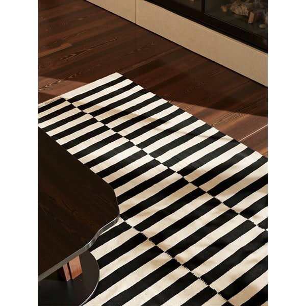 Crno-bijeli obostrani/ručno rađen vuneni tepih 120x180 cm Donna – Hanse Home-image-3