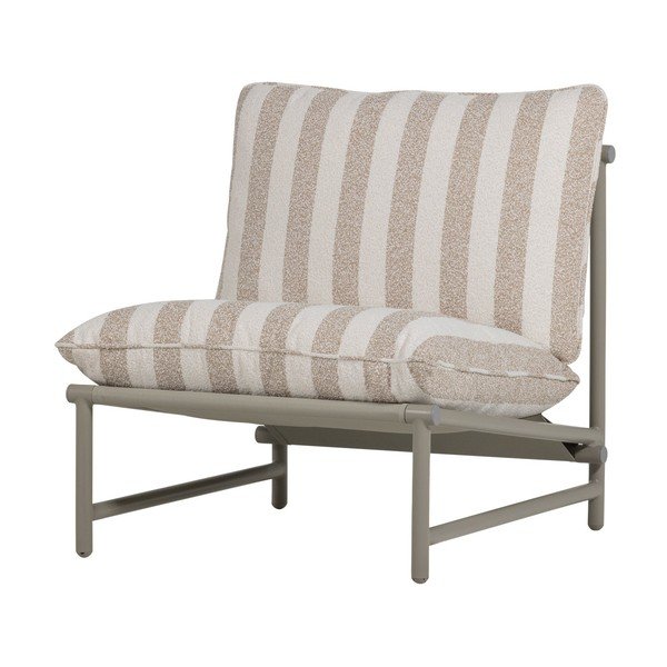 Bež metalna/podstavljena vrtna fotelja Elvo – WOOOD