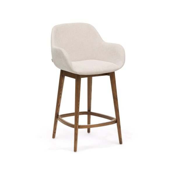 Bež podstavljena barska stolica s naslonima za ruke (visine sjedala 66 cm) Konna – Kave Home