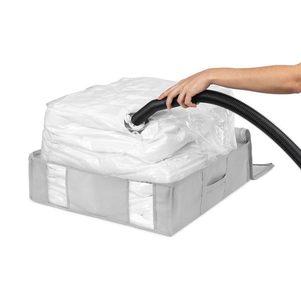 Vakuumska/ojačana tekstilna kutija za pohranu odjeće 56x56x16,5 cm Granit – Compactor