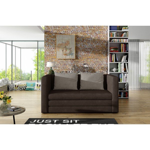 Smeđa sklopiva sofa od šenila 132 cm Neva – ELTAP-image-1