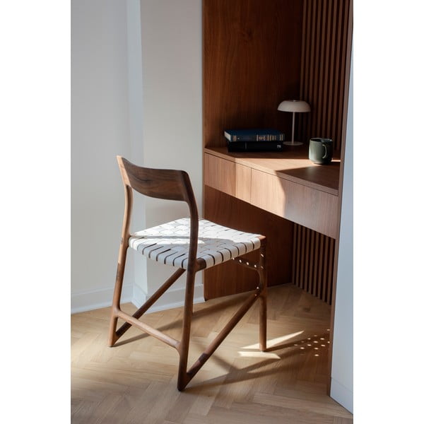 Bijela/smeđa blagovaonska stolica Fawn – Gazzda-image-1