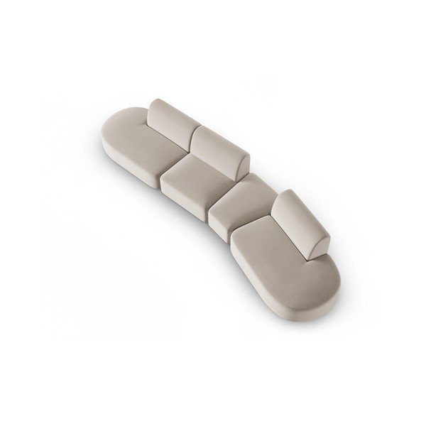 Bež baršunasti sofa s desnim kutom 428 cm Paolo – Milo Casa-image-1