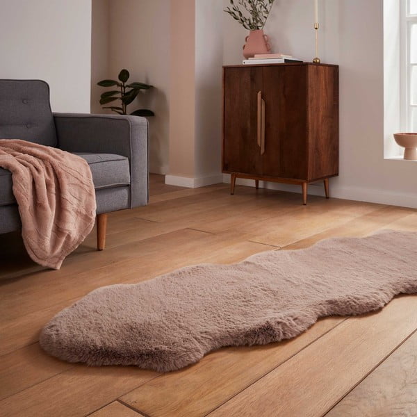 Svjetlo smeđa sintetička staza 60x180 cm Super Teddy – Think Rugs-image-2