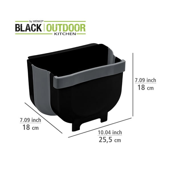 Crna viseća kanta za otpatke Wenko Black Outdoor Kitchen Fago, 5 l-image-4