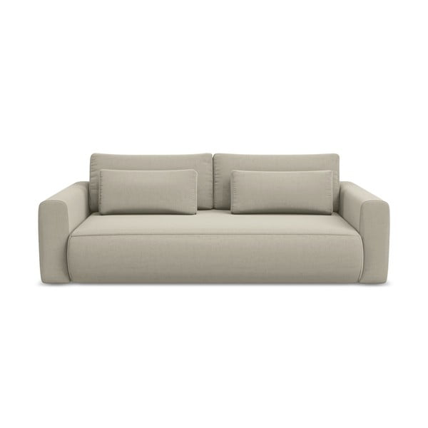 Bež baršunasti sklopiva/s prostorom za odlaganje sofa 238 cm Kapua – Makamii