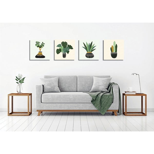 Slike u setu od 4 komada 30x30 cm Plants - Wallity-image-2