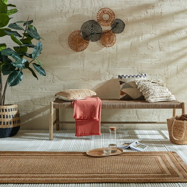 Vanjska staza u prirodnoj boji 80x230 cm Layla Border – Flair Rugs-image-1
