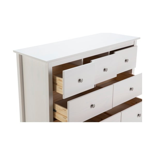 Bijela niska komoda od masivnog bora 110x80 cm Berna – Marckeric-image-4