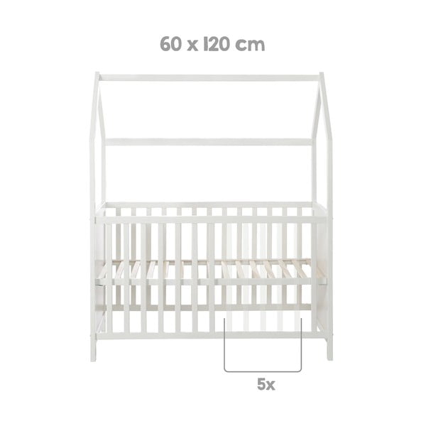 Bijeli dječji krevet 60x120 cm – Roba-image-3