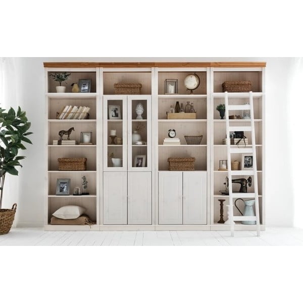 Bijela biblioteka od masivnog bora 296x223 cm Anita – Støraa-image-4