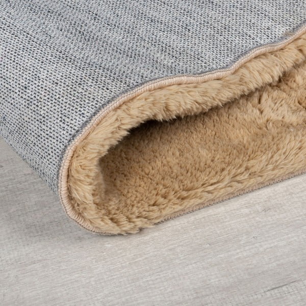 Smeđe sintetičko krzno 160x230 cm Faroe Wool Look Fur – Flair Rugs-image-2