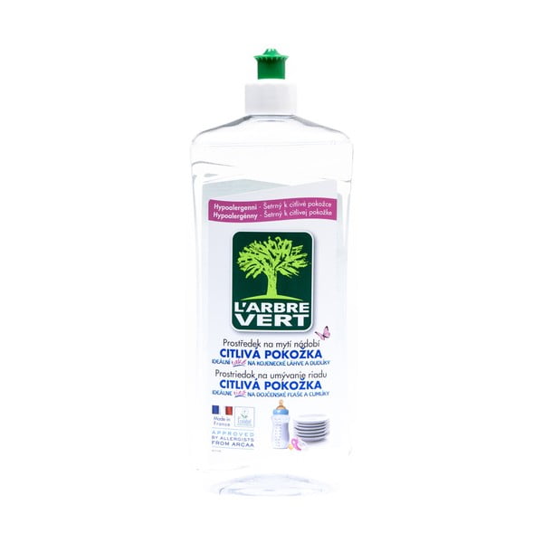 Ekološki deterdžent za pranje posuđa za osjetljivu kožu L´Arbre Vert Sensitive, 2 x 750 ml