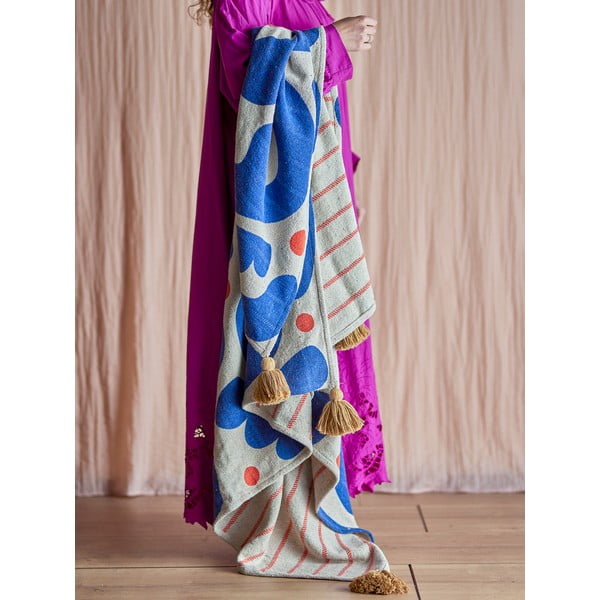 Plava deka 130x160 cm Eviaya – Bloomingville-image-1