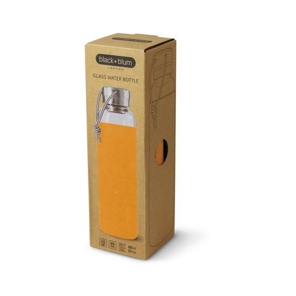 Staklena bočica za vodu s narančastim silikonskim poklopcem Black + Blum G-boca, 600 ml-image-2