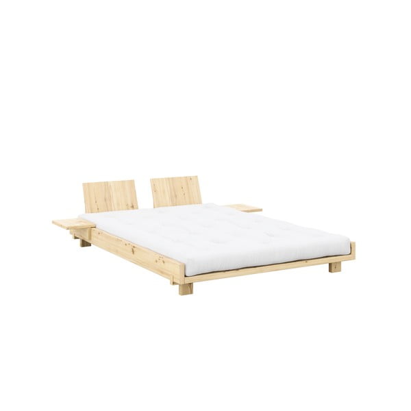 Bračni krevet od masivnog bora s podnicom 180x200 cm u prirodnoj boji Social Bed – Karup Design-image-3