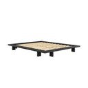 Crni bračni krevet od borovine sa letvicom 160x200 cm Japan - Karup Design