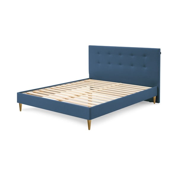 Plavi bračni krevet Bobochic Paris Rory Light. 160 x 200 cm