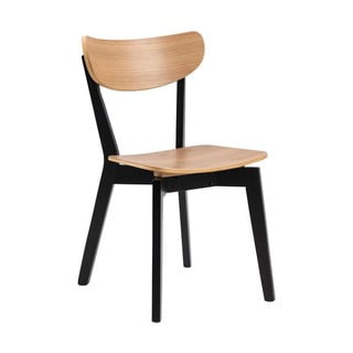 Crna stolica s detaljima od hrastovog drva Actona Roxby