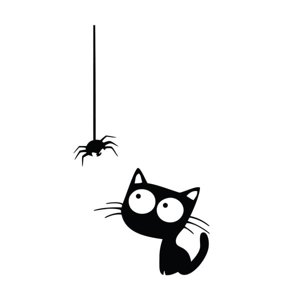 Naljepnica Ambiance Cat and Spider-image-1