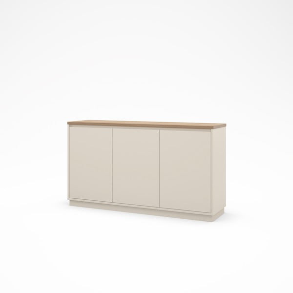 Bež komoda u dekoru hrasta 152x84x40 cm Loreta – Marckeric-image-3