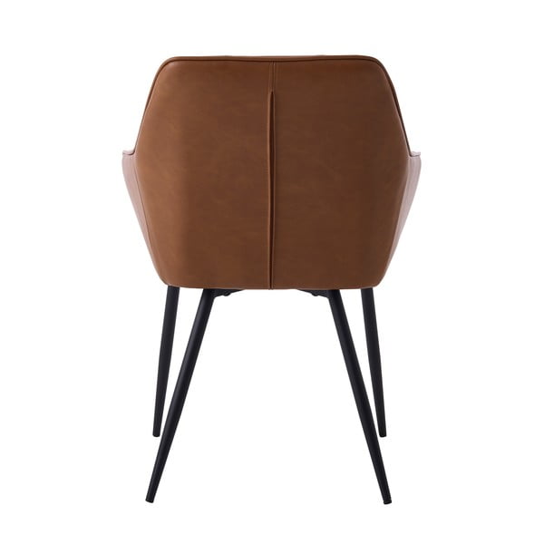 Smeđe podstavljene blagovaonske stolice u setu s naslonima za ruke 2 kom Nolan Square – Unique Furniture-image-2