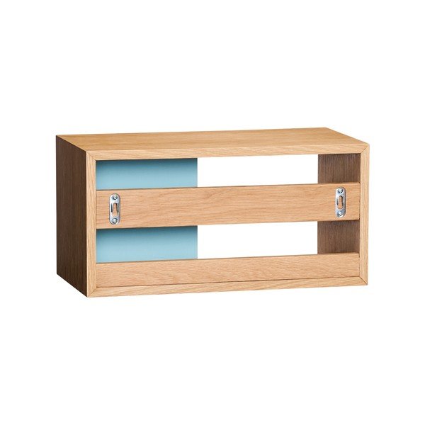 Polica u dekoru hrasta u prirodnoj boji/prljavo plava 40 cm Slide – Hübsch-image-3