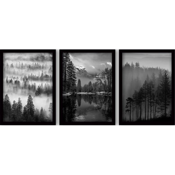 Slike u setu od 3 komada 35x45 cm Black & White - Wallity
